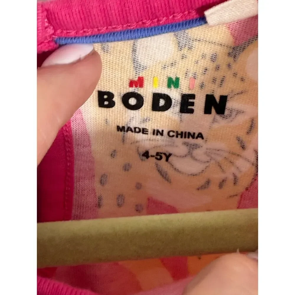 Mini Boden Pink Summer Cat Dress size 4-5